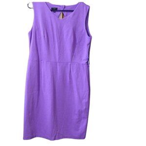 Talbots Lavender Wiggle Pencil Dress 14P Keyhole Neck Career Office Classic